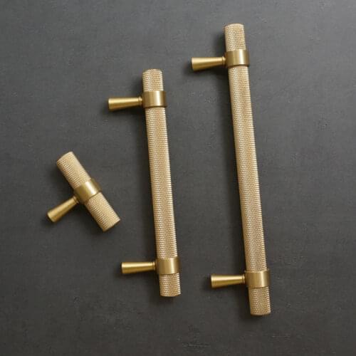 Luxury European 10PCS Pure Brass Knurled Furniture Handles Drawer Pulls Cupboard Wardrobe Kitchen Shoe TV Cabinet Pulls Handles