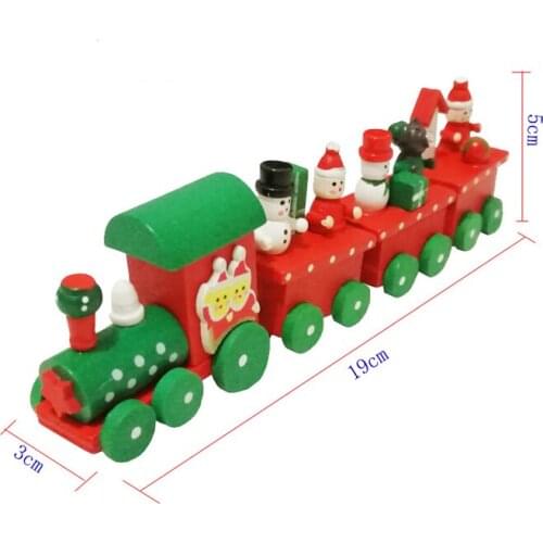 New Christmas train painted wood with Santa/bear Xmas kid toys gift ornament navidad Christmas Decoration for home new year gift