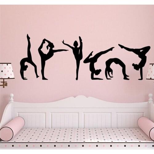 Diy dancing yoga Wall Sticker Self Adhesive Vinyl Waterproof Wall Art Decal Nursery Kids Room Wall Decor Removable Mural