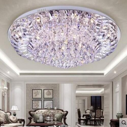 Modern simple atmosphere round crystal living room lamp ceiling lamp LED bedroom study restaurant lighting ceiling fixture led