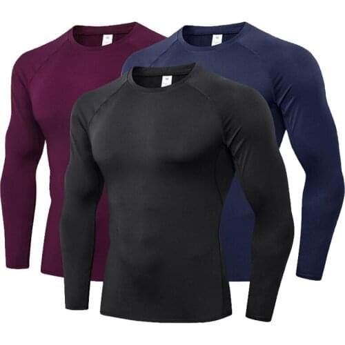 Sports T-Shirt For Men Compression Shirt Soccer Clothes Man Long Sleeve Gym Shirt Quick Dry Jogging TShirt Fitness Rashguard Men