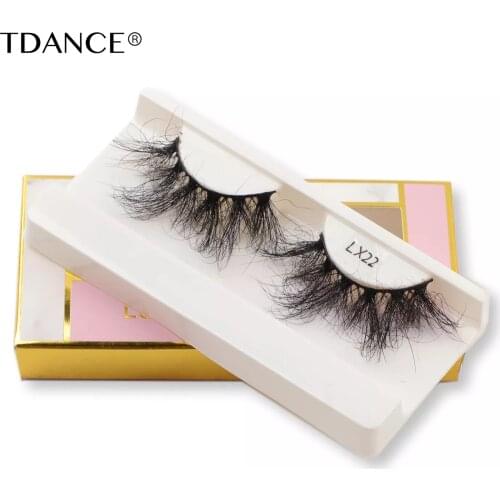 TDANCE Fluffy Lashes 25mm 3d Mink Lashes 1Pairs Long Thick Natural False Eyelashes Wholesale Lash Vendors Makeup Messy Eyelash