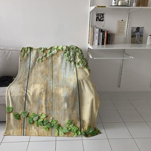 Bedroom Warm Blankets Wood Grain Plant Leaves Sofa Throw Blankets Childrens Baby Soft Blankets Airplane Portable Blanket