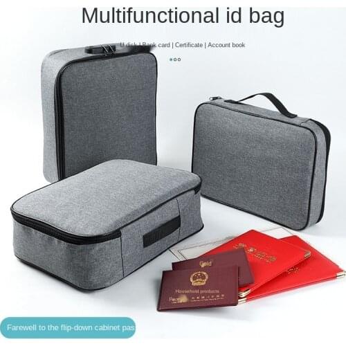 Large Capacity Multi-Layer Document Tickets Storage Bag Certificate File Organizer Case Home Travel Passport Briefcase with Lock