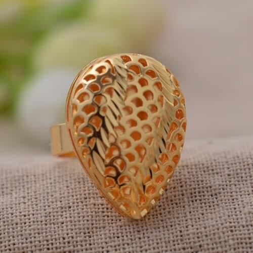 Water dropendy Ethiopian Gold Color Ring for Women/Teenage Girls Gold Color Charm Party Jewelry African Arab Items