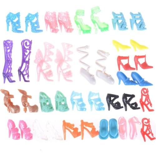 High Quality 1Set=20 pairs new Baby Toy Doll Shoes Fashion Cute Colorful Assorted shoes for Doll with Different styles