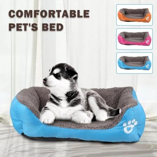 Willstar Pet Dog Fleece Bed Soft Warm Cozy Dogs House Nest Cat Dog Baskets House Mat Autumn Winter Pets Sleeping Beds