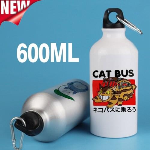 Japanese Anime Cute Totoro Water Cups Camping Drinking Kettle Straw Outdoor Water Bottles Portable Mug Bags Accessories