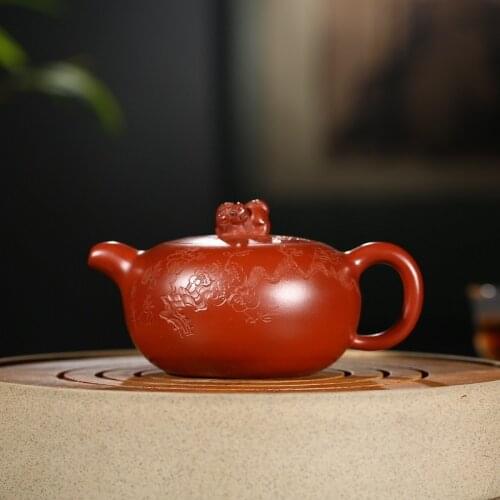 Yixing are recommended by shu-ming liu all hand draw auspicious pot of purple sand teapot tea undressed ore dahongpao
