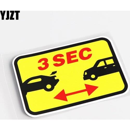 YJZT 11.7CM*7.7CM Keep Car Spacing 3sec Creative Car Sticker Decal PVC Accessories 13-0527