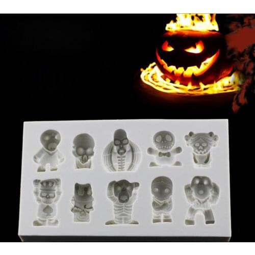Funny Halloween Skeleton Silicone Mold Fondant Mould Cake Decorating Tool Chocolate, Gumpastes Mold, Sugarcraft ,Kitchen Gadgets