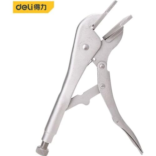 Deli Locking Pliers Adjustable Wear Resistant Flat Head Vise Locking Grip Pliers Multifunction Welding Clamps Hand Tool Alicates