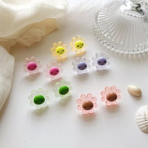 Women Statement Earrings Lovely Cute Sunflower Candy Fruit Stud Earrings For Wedding Party Jewelry Gifts