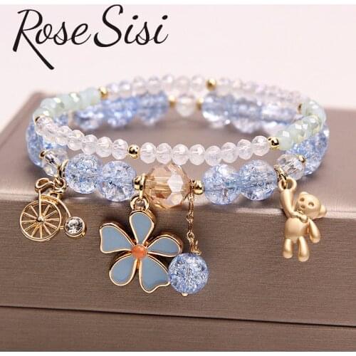 Rose sisi pearl bracelet for women girl student cute small animal beaded bracelet decorative accessories jewelry for women
