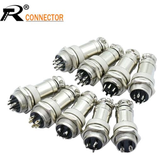 1Set GX16 XLR 16mm 2 3 4 5 6 7 8 9 10 Pin Female Plug Male Chassis Mount Socket Aviation Connector High Quality
