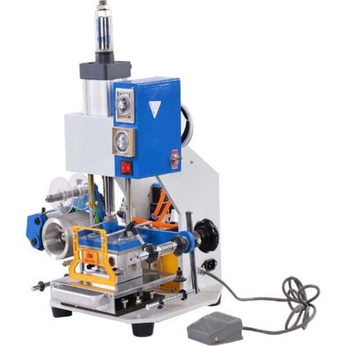 110V/220V Pneumatic Hot Stamping Machine Leather PVC Album Cover Branding LOGO Trademark Heat Pressing Machine