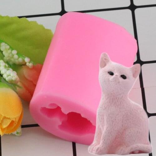 3D Kittens Silicone Fondant Cake Molds Cat Chocolate Sugarcraft Soap Candle Mould For Cupcake Decorating Animal Baking Tools