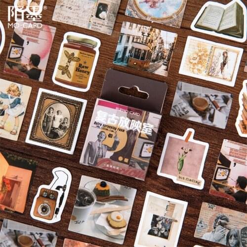 46 pcs/box Vintage Stickers Screening Room Series Diy Scrapbooking Stickers Decoration Journal Stationery Kids Gifts