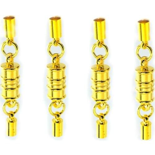 5pcs/Lot Gold Cylinder Magnet Buckle Inner diameter 3mm bracelet necklace connection body jewelry accessories