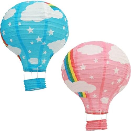 5 Pieces 12 Inch 30cm Rainbow Hot Air Balloons Hanging Paper Lanterns For Wedding Baby Shower Kids Birthday Party Decorations