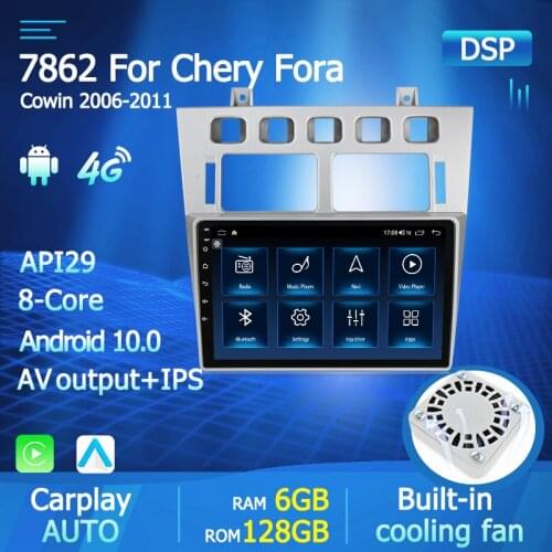 Android 10.0 For Chery Fora A5 A21 2006 - 2010 Cowin 3 A21 2011 For Vortex Estina 2008 -2012 Car Radio Multimedia DVD Player GPS