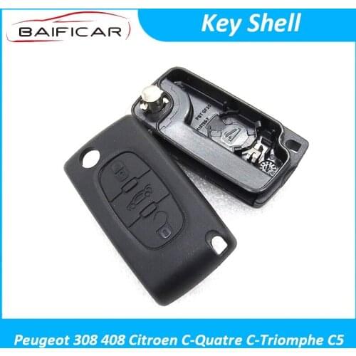 Baificar Brand New Genuine Car Key Shell Case Remote 3 Buttons 1610087280 For Peugeot 308 408 Citroen C-Quatre C-Triomphe C5