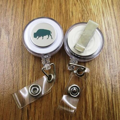 Buffalo ID Badge Reel for Docter Nurse Teacher Student retractable recoil id badge holder work fun