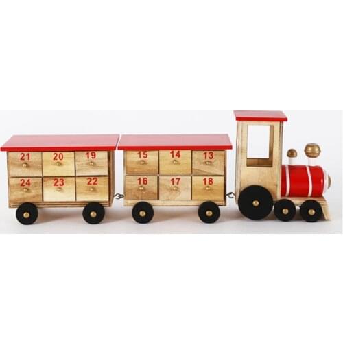 Christmas Train Wooden Advent Calendar DIY coloring drawer candy box 24 Days Craft Funny Home Desk decoration Gift For Kids