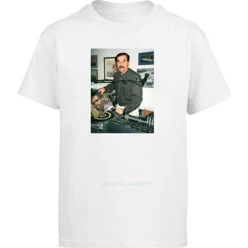 Male Tshirt Men Dj Saddam Hussein TShirt Technics 1200 Iraq House Edm Hip Hop Best T-Shirt Tees Harajuku t shirts men