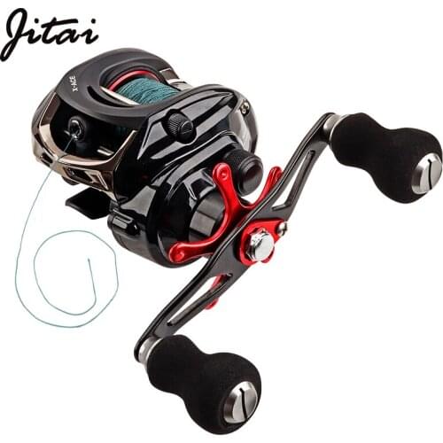 JITAI Baitcasting Fishing Reel Comes with PE 4 Strands line 8Kg Braking Power 6.4:1 High Speed 14+1BB Fishing Reel Wheel