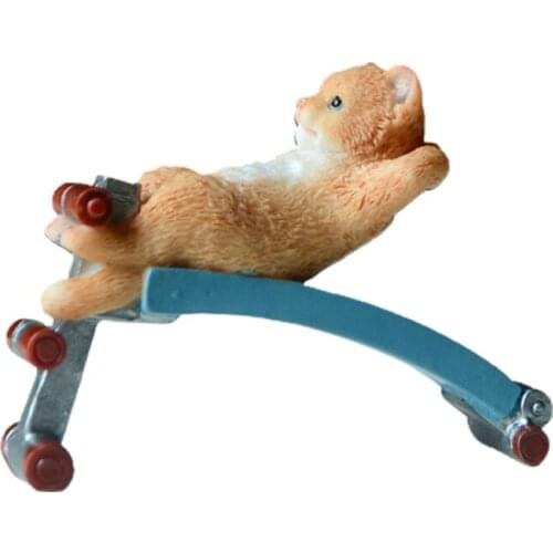 Creative Exercising Series Pig Cat Rabbit Squirrel Figures Resin Figurines Farm Animal Party Favor Decor Gift for Kids