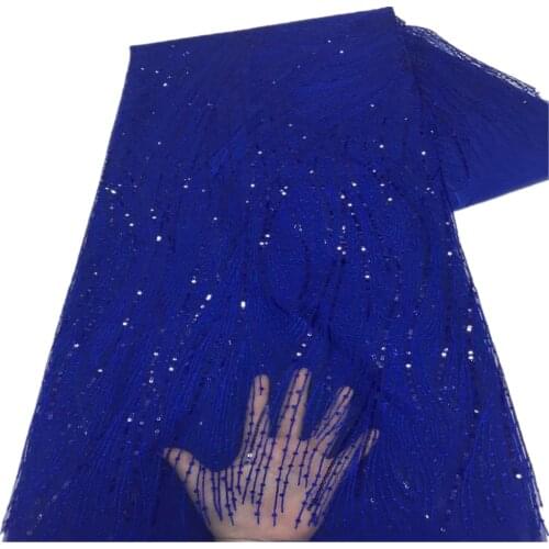 SJ Lace African Sequins Lace Fabric 2021 High Quality Lace Embroidered French Net Lace Nigerian Lace Fabrics For Women z4-69