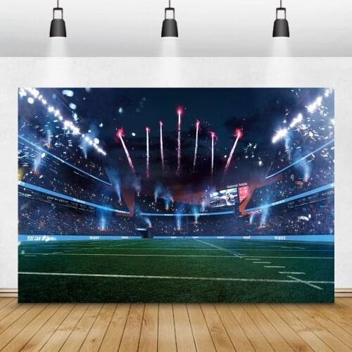 Laeacco Football Field Grassland Stadium Fireworks Baby Birthday Photography Backgrounds For Boy Newborn Backdrops Photophone