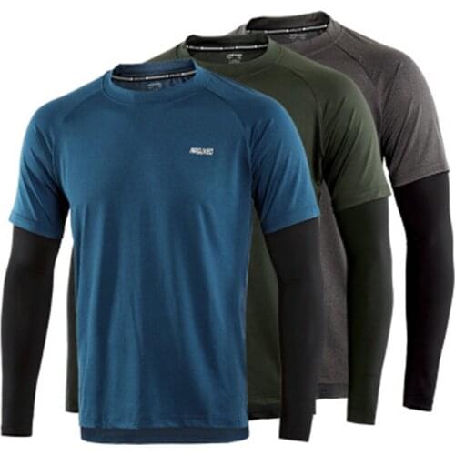 ARSUXEO Long Sleeve Sport Running Shirt Men Quick Dry T-shirts Elastic Compression Gym Clothing Fitness Top Rashgard Male Jersey