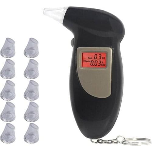 New Professional Alcohol Breath Tester Breathalyzer Analyzer Detector Test Keychain Breathalizer Breathalyser Device LCD Screen
