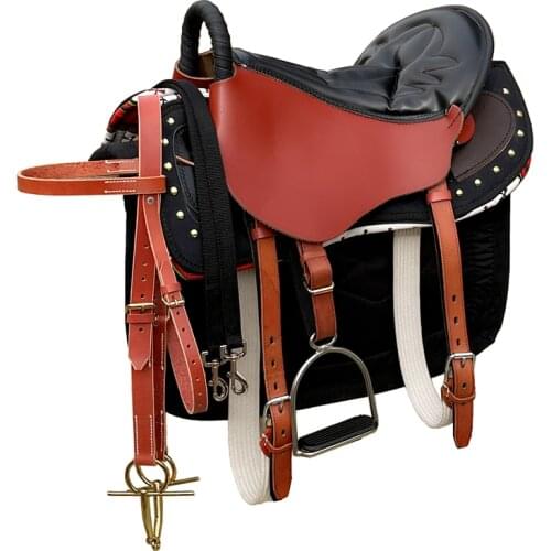 New Reinforced Pure Cowhide Soft Seat Saddle Tourist Saddle Leather Saddle Complete Set Equestrian Supplies Horse Saddle