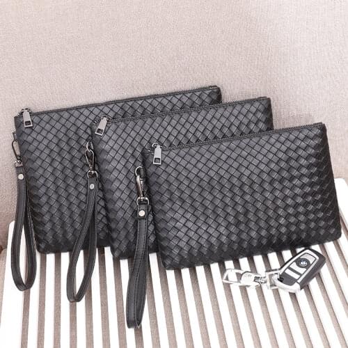 New Design Mens Day Clutch Knitting Soft Envelop Bag Big Capacity Handbag Messenger Bag Male Travel Bag Casual Tote