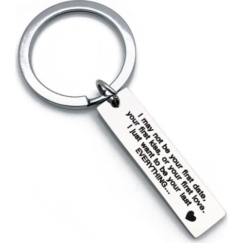 Oeinin Simple Keychain Man I May Not Be Your First Date Key Holder Bags Unisex Letter Color Alloy Key Chain Pendant Porte Clef