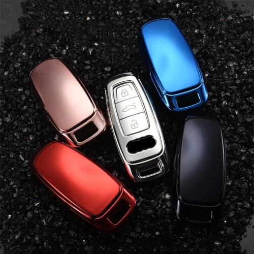 Waterproof New Hard TPU Car Remote Key Case For Audi Q8 C8 A6 A6L A7 A8 2018 2019 Auto Protector Full Cover Shell Accessories