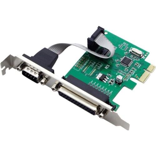 RS232 RS-232 Serial Port COM & DB25 Printer Parallel Port LPT to PCI-E PCI Express Card Adapter Converter WCH382L Chip