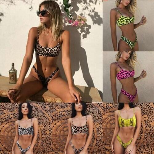 Sexy Women High Waist Bikini Swimsuit Swimwear Female Bandeau Thong Brazilian Biquini Bikini Set Bathing Suit Bather