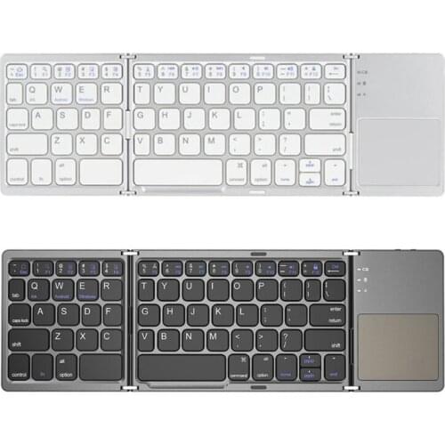 Folding Bluetooth Keyboard Rechargeable Keypad With Touchpad Tablet Pad Phone