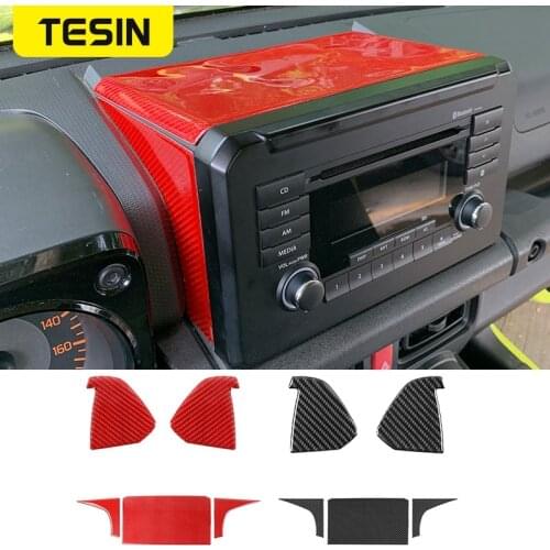 Interior For Suzuki Jimny 2019+ Panel Accessories Carbon Fiber Central Console Decoration Strips Interior Trim Stickers