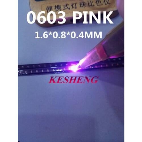0603 Pink Ultra Bright SMD SMT LED light-emitting diodes High quality New/1000PCS