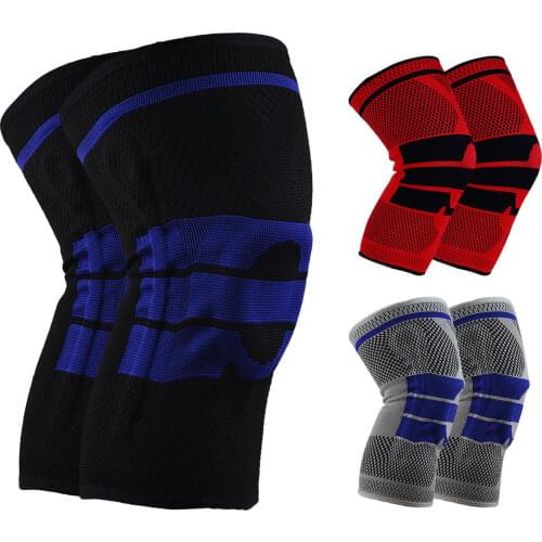 1 pair of silicone knee pads, full knee support belts, durable and strong meniscus compression protection sports protective gear