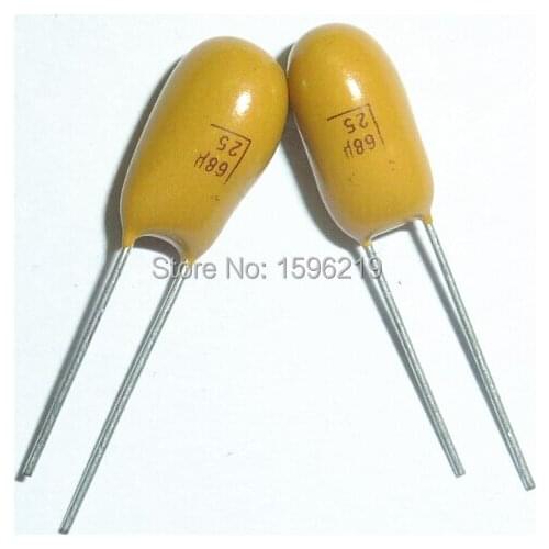 10pcs 25V68uF 68uF 25V DIP Radial Tantalum capacitor