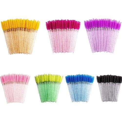 100PCS Microblading Supplies Shiny Disposable Eyelash Extension Mascara Applicator Comb Wand Lash Makeup Brushes Cosmetic Tools