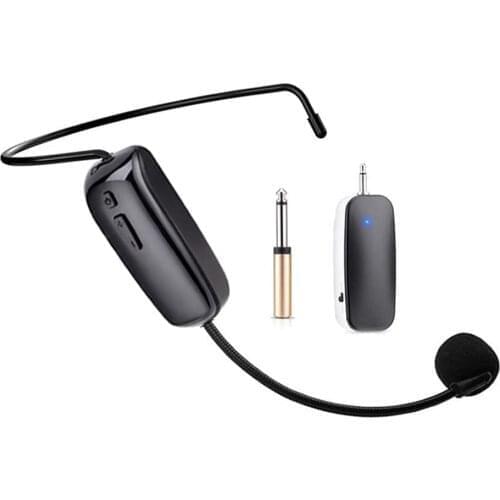 2 in 1 Handheld UHF Wireless Microphone Professional Head-Wear Mic Volume Amplifier for Speech Teaching