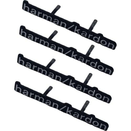 4PCS Sticker Sliver Chrome Logo For BMW 3 5 harman/kardon Hi-Fi Speaker audio Speaker 3D Aluminum Badge Emblem stereo sticker