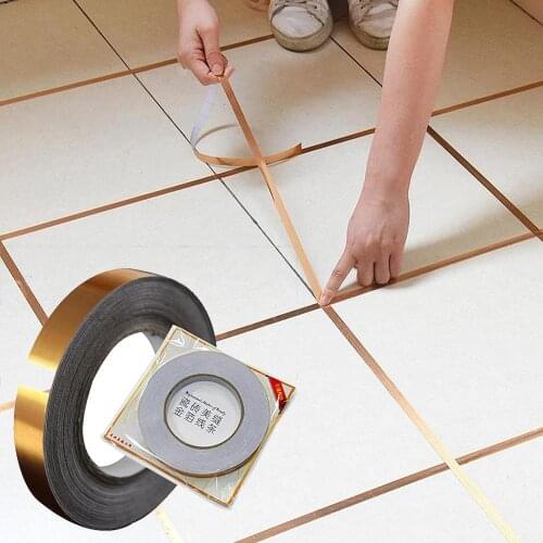 50M/Roll Ceramic Tile Mildewproof Gap Tape Decor Gold Silver Black Self Adhesive Wall Tile Floor Tape Sticker Home Decoration